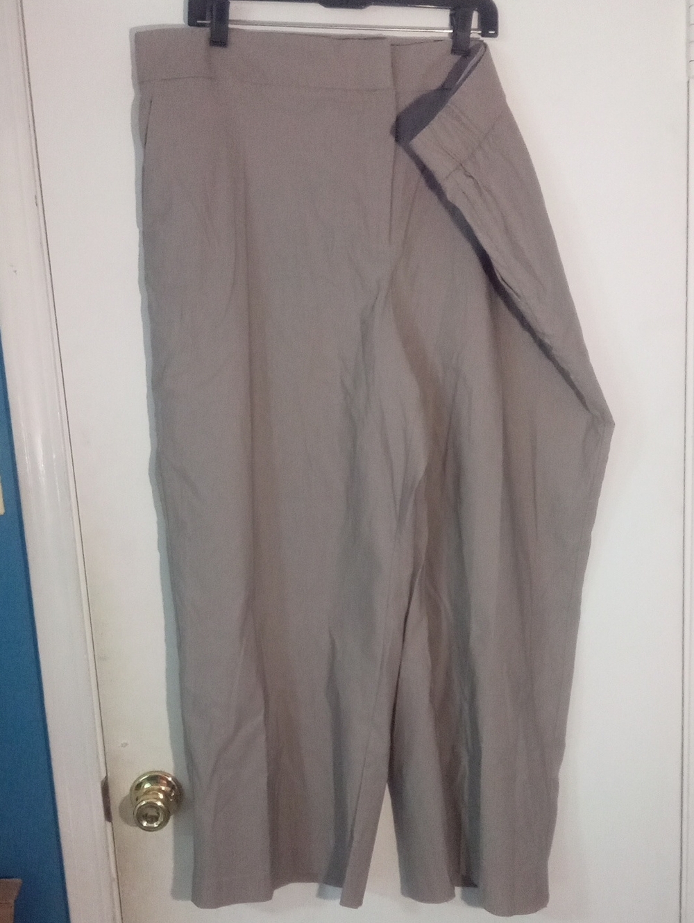 * Simply Vera Vera Wang Straight-Leg Pants in Taupe 2X Short NWT $45 Luxe Twill